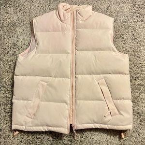 powder pink puffer vest